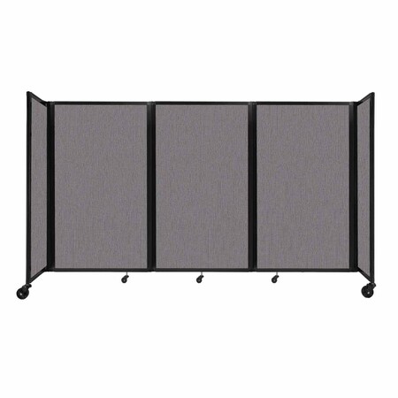 Versare Room Divider 360 Folding Portable Partition 8'6" x 5' Slate Fabric 1160319